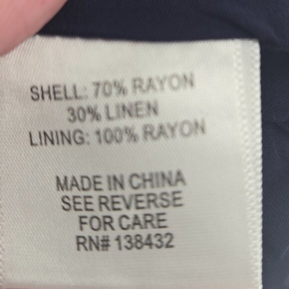 Modcloth Navy Just This Sway Travel Linen Blend Side Zipper Lined Skirt XXS - Picture 7 of 9